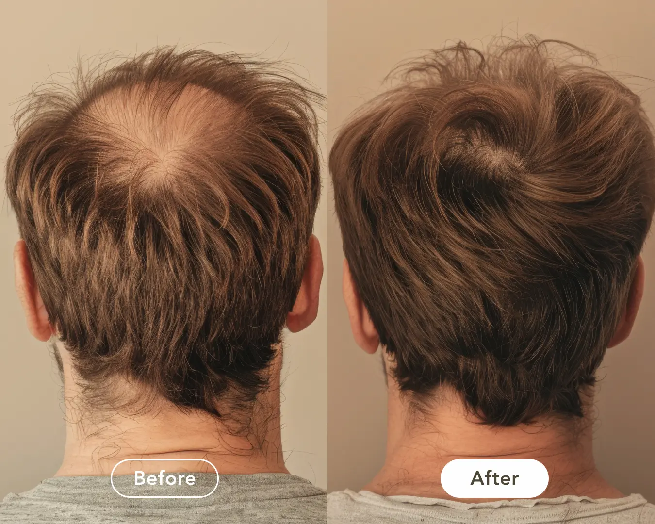 Before and after: thinning crown filled in